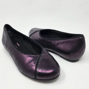 Munro Aurora Metallic Purple Snakeskin Texture Comfy Ballet Flats. EUC 6